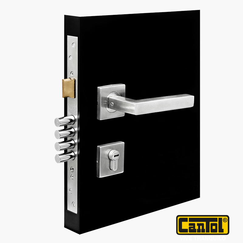 CERRADURA CANTOL GINEBRA EMBUTIR 60 CUADRADO ACERO INOXIDABLE
