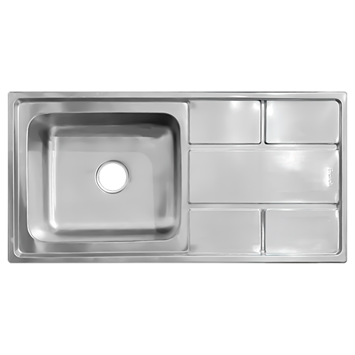 LAVADERO STAINLESS 1 POZA C/ESC. 100X50 FRATELLI - PREMIUM